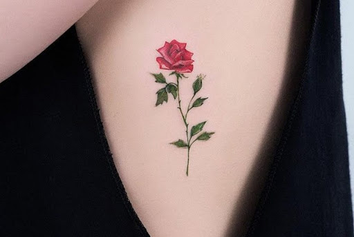 xăm hình hoa hồng homie brain tattoo