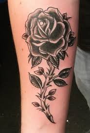 xăm hình hoa hông đen homiebrain tattoo